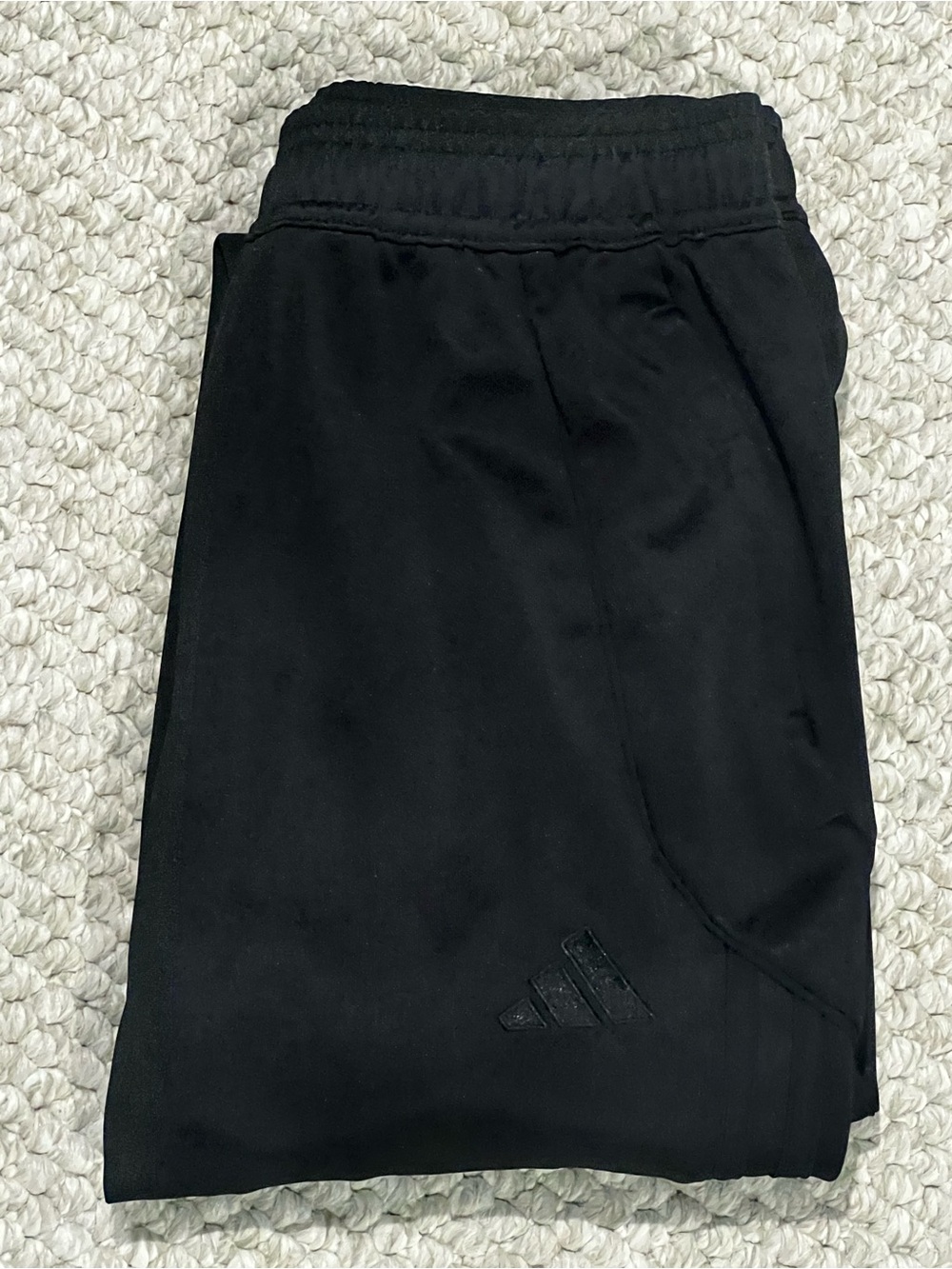 Adidas Climacool Track Pants Size 13/14 Youth Cool Mesh 3 Stripes Black On Black